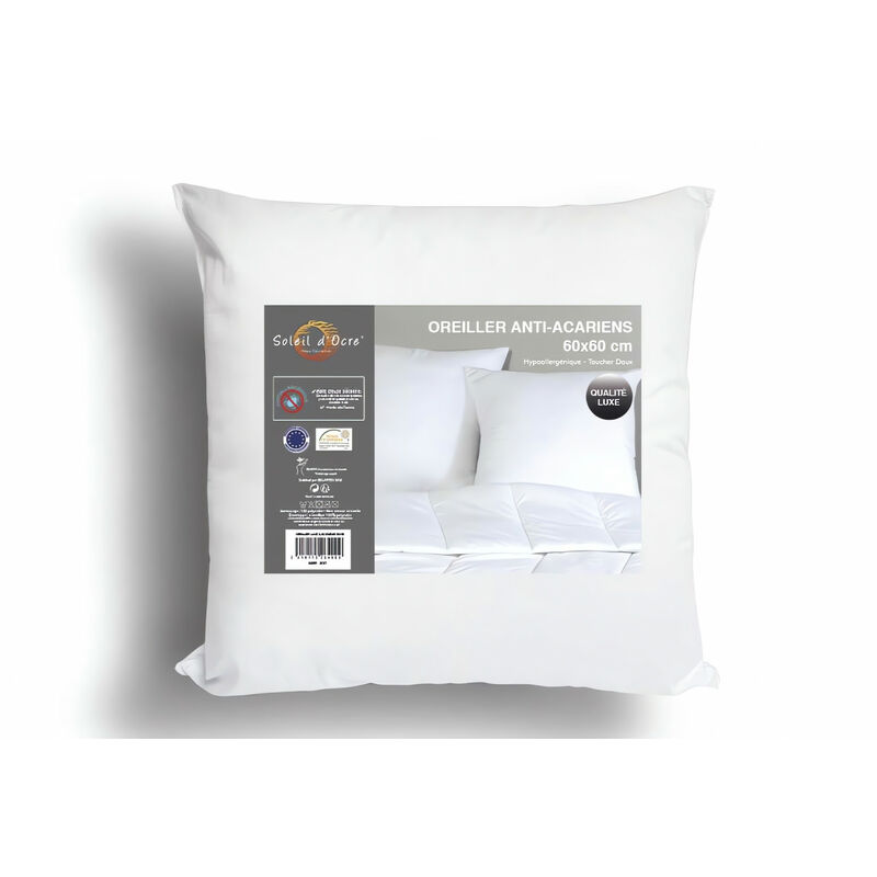 Housse oreiller anti acarien 60x60cm - fermeture à glissière