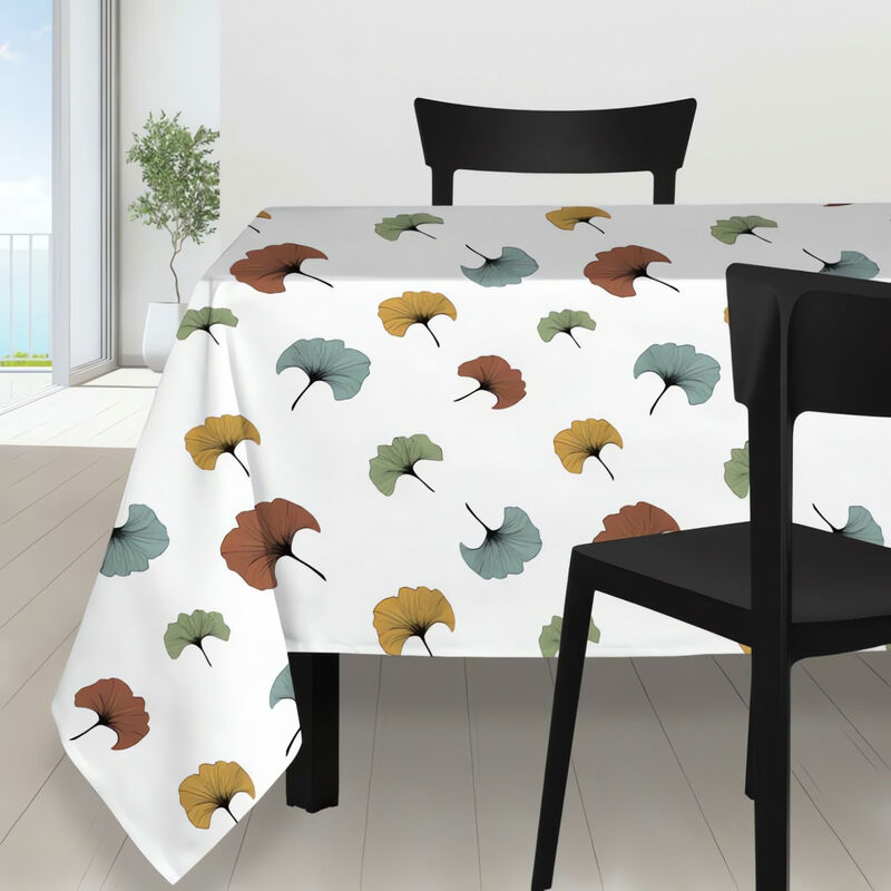 Nappe Carrée Anti-Tâches Soleil D'Ocre Alix - Polyester Vert Citron 180x180 Cm, Waterproof Et Très Facile D'Entretien Nappe Polyester Waterproof