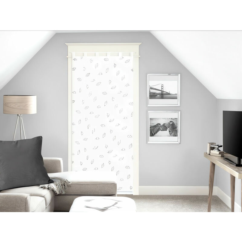 Brise-bise Laurene - Polyester Blanc, 60x120 Cm, à Pattes, Lavable Machine, Décoration Fenêtre