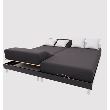 Drap housse TPR en coton 57 fils 2x70x190 cm UNI noir, par Soleil d'Ocre