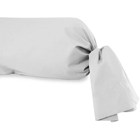Taie de traversin en coton 57 fils 45x205 cm UNI blanc, par Soleil d'Ocre