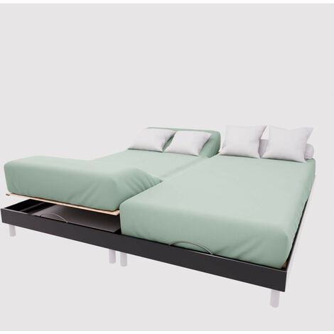 Drap housse TPR en coton 57 fils 2x80x200 cm UNI vert eau, par Soleil d'Ocre