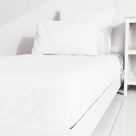 Drap housse uni 80x190 cm ZZZ blanc