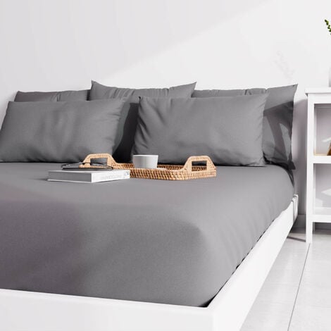 Drap housse uni 160x200 cm ZZZ gris