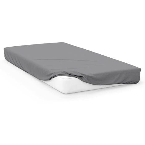 Drap housse uni 160x200 cm ZZZ gris