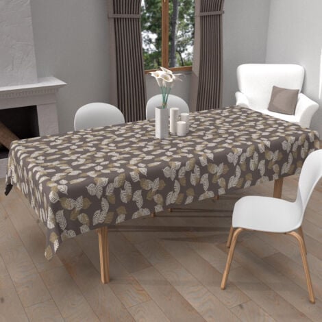 Athènes Nappe Imprimée Avec Traitement Anti-taches - 100 % Coton - Double Couche De Résine Acrylique Et Une En Téflon® - Modèle Trame (100 X 150 Cm