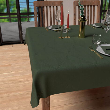 Nappe carrée anti-tâches 180x180 cm LUXURY vert, par Soleil d'Ocre