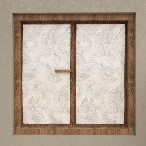 Paire de brise bise 45x90 cm CELIA kaki, par Soleil d'Ocre