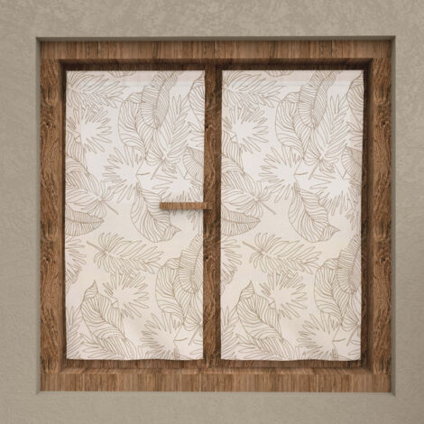 Paire de brise bise 45x90 cm CELIA taupe, par Soleil d'Ocre