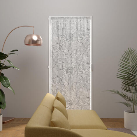 Soleil D Ocre – Voilage porte fenêtre 90x200 cm – Motif végétal dévoré – 100% polyester – Finition passe tringle – Lavage en machine à 30°