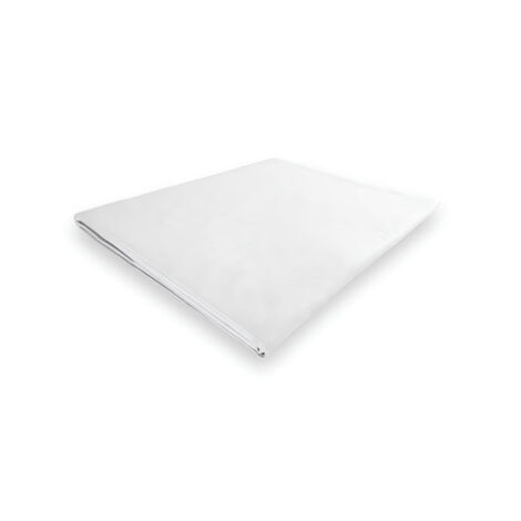 Drap plat en polycoton 180x290 cm PERCALE blanc, par Soleil d'ocre