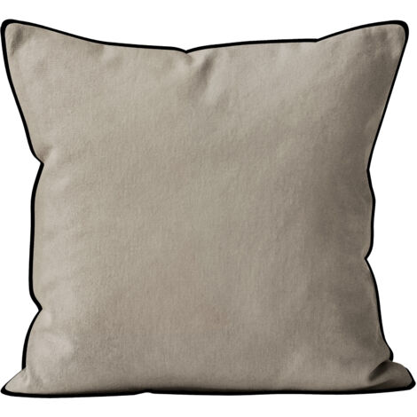 Coussin en microfibre lavée 40x40 cm BOHEME lin, par Soleil d'Ocre (1/2)