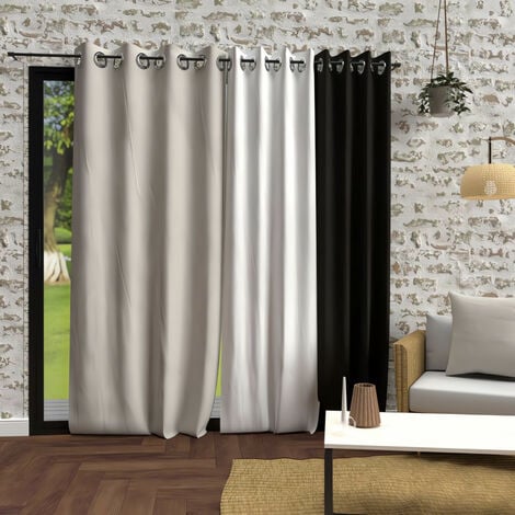 Rideau à oeillets en microfibre lavée 135x250 cm BOHEME lin, par Soleil d'Ocre