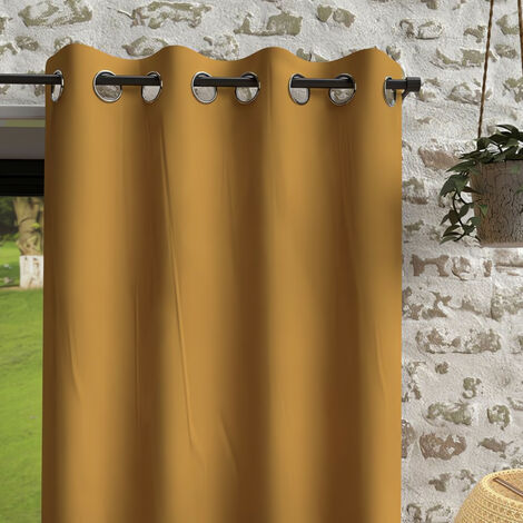 Homemaison – Rideau à oeillets en microfibre lavée 135x180 cm – Aspect froissé – 8 oeillets en métal inox – Lavable en machine à 30°C