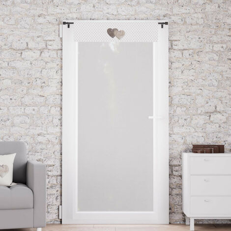 Brise bise pur coton 70x200 cm LOVE gris, par Soleil d'Ocre