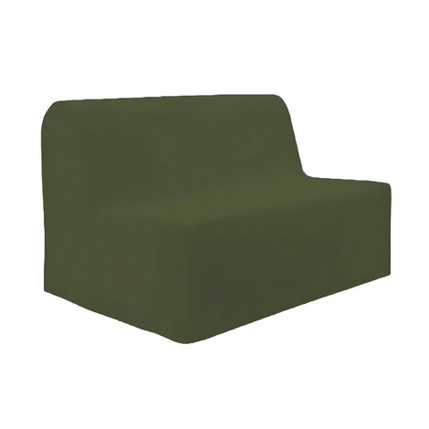Soleil D Ocre – Housse de canapé BZ en coton 140x200 cm – Couleur vert uni – Protection et confort pour banquette BZ