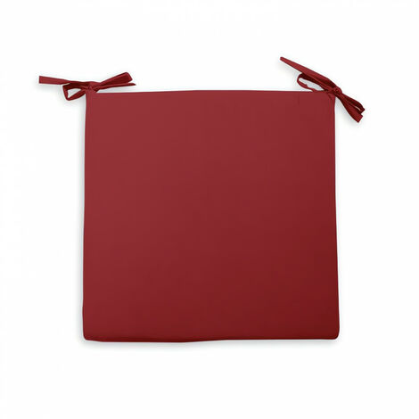 Soleil D Ocre – Dessus de chaise 40x40 cm rouge – Épaisseur 3 cm – Enveloppe 100% polyester – Garnissage mousse polyester – Attaches à nouettes