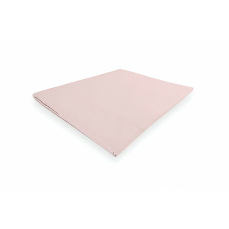 Drap plat en coton percale 180x290 cm CAMILLE rose, par songe de camille