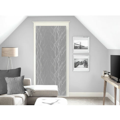 Voilage porte fenêtre 90x200 cm LIANE gris, par Soleil d'ocre