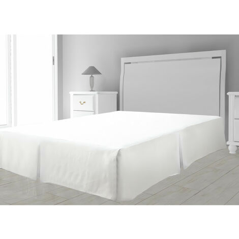 Soleil D Ocre – Cache sommier microfibre 160x200 cm blanc – 100% polyester – Repassage inutile – Hauteur volant 30 cm
