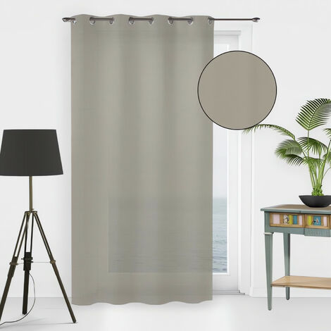 Voile à oeillets 135x250 cm NOEMIE taupe, par Soleil d'Ocre
