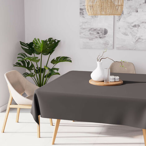 Nappe anti-tâches carrée 140X140 cm ALIX anthracite, par Soleil d'Ocre