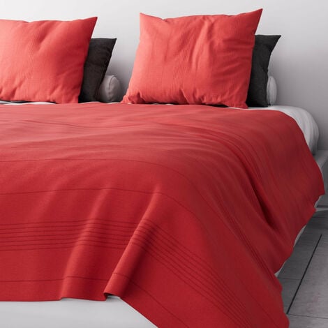 Generic Drap de lit en Coton 100 % - Fleurs rouge - Prix pas cher