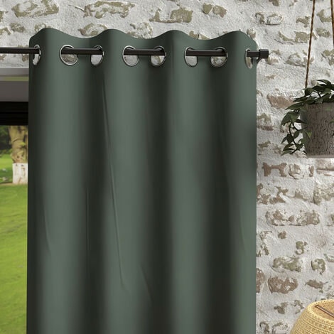 Homemaison – Rideau à oeillets en microfibre lavée 135x180 cm – Aspect froissé – 100% polyester – Finition anti-rouille – Lavable en machine