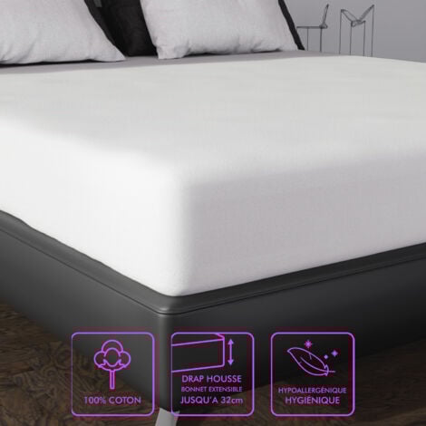Protège matelas en coton 140x190 cm MOLLETON, par Soleil d'ocre