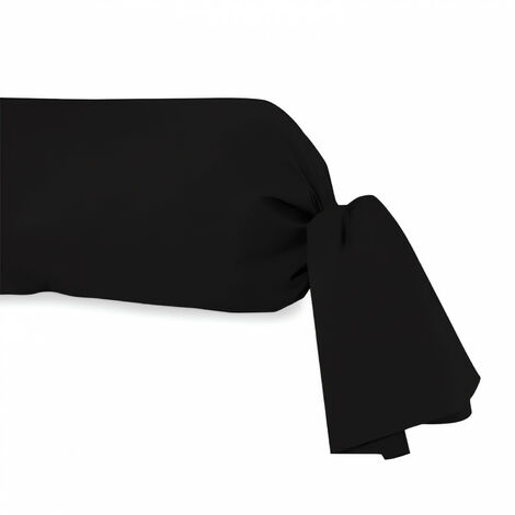 Taie de traversin en coton 57 fils 45x185 cm UNI noir, par Soleil d'ocre