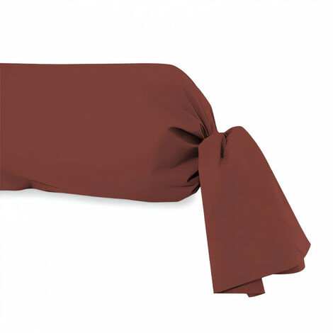 Taie de traversin en coton 57 fils 45x135 cm UNI brique, par Soleil d'ocre