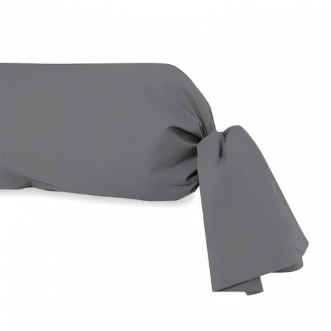 Taie de traversin en coton 57 fils 45x135 cm UNI gris, par Soleil d'ocre