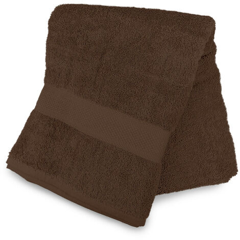 Drap de bain en coton 500 gr/m2 70x130 cm LAGUNE brun, par Soleil d'ocre