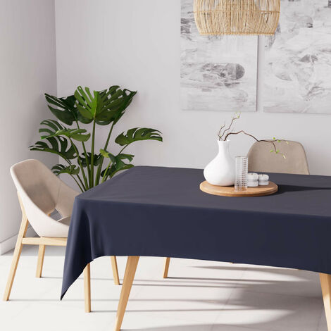 Nappe anti-tâches rectangle 160x270 cm ALIX bleu jean, par Soleil d'Ocre