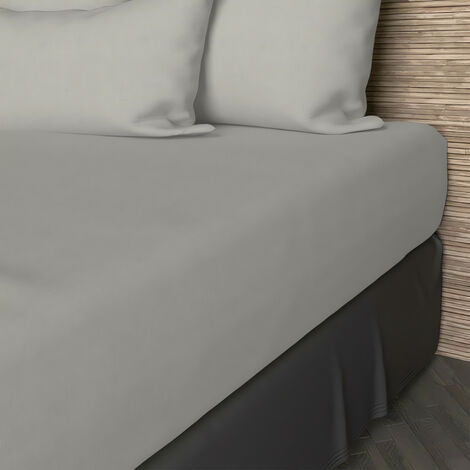 Drap housse en coton 57 fils 200x200 cm UNI lin, par Soleil d'ocre