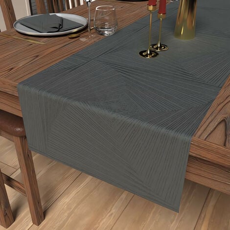 Chemin de table 40x180 cm LUXURY gris, par Soleil d'Ocre