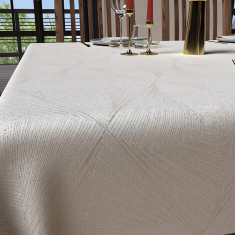 Soleil d'ocre, Alix Nappe Ronde Anti-tâches, Polyester, Jaune radieux