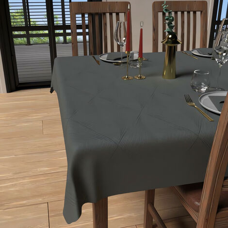 Nappe rectangle anti-tâches 150x300 cm LUXURY gris, par Soleil d'Ocre
