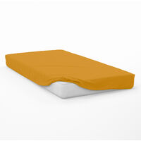 Drap housse en coton 57 fils 60x120 cm BEBE moutarde, par Soleil d'Ocre