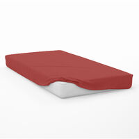 Drap housse en coton 57 fils 70x140 cm BEBE brique, par Soleil d'Ocre