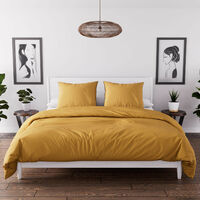 Parure housse de couette en microfibre lavée 240x220 cm BOHEME Miel