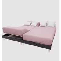 Drap housse TPR en coton 57 fils 2x70x190 cm UNI vieux rose, par Soleil d'Ocre