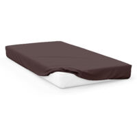 Drap housse en coton 57 fils 70x140 cm BEBE brun, par Soleil d'Ocre