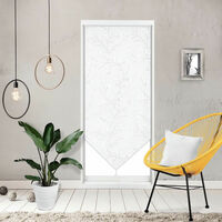 Soleil d'ocre, Liane Voile Porte fenêtre Dévoré, Polyester, Blanc, 90x200 cm