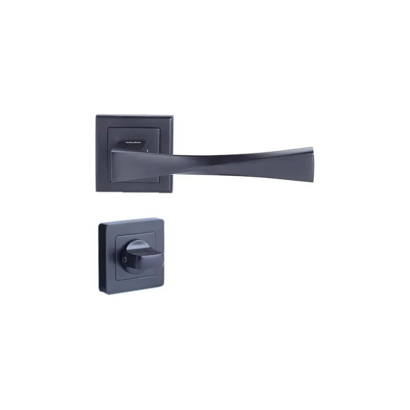 Yale Coppia di maniglie per porta su rosone Verona, colore nero, opaco Yale Coppia di maniglie per porta su rosone Verona, colore nero, opaco