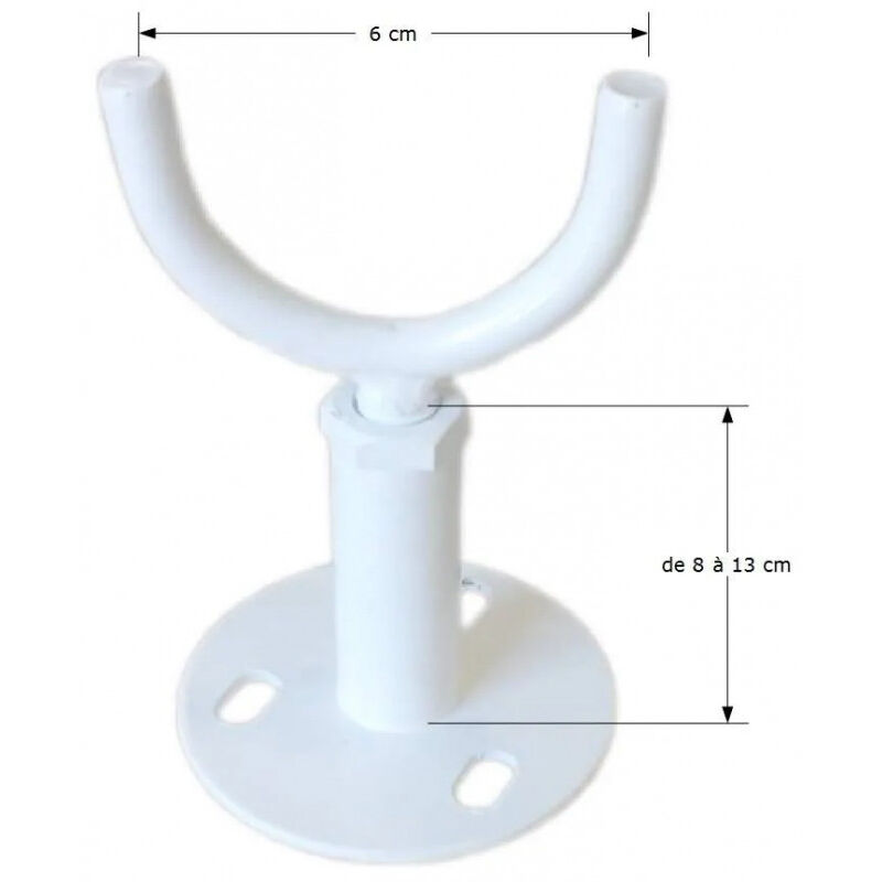 Taco P04-091W - Supporto Per Asta In Plastica, Colore Bianco
