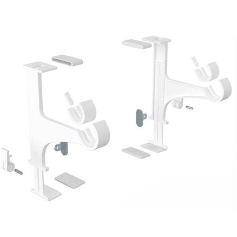 Set di 2 staffe senza foratura per asta per tende, cassonetto per tapparelle, bianco CESSOT CESSOT