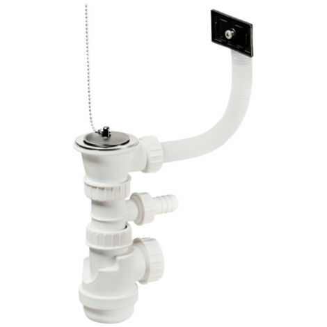 Sifone Per Lavello Cucina 2 Vasche - Kit Scarico Regolabile Antiodore Grigio | Per Tubi 40/50 Mm - Foto 9