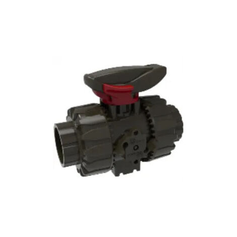 Valvola A Sfera In PVC Con Presa Adesiva - Rossa/Grigia, Per Acqua, Misure Da 20 A 50 Mm