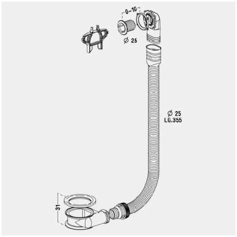 Bette Universal Scarico E Troppopieno Con Riempimento Set Completo - Foto 4